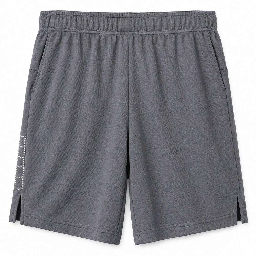 Nike Dri-FIT Training Shorts Mens Medium Grey Excellent Mesh Athletic Graphic